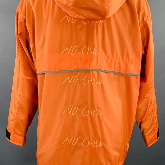 C2H4 Size S No Chill Orange Black Mixed Fabrics Polyester Windbreaker Jacket - Picture 5 of 9